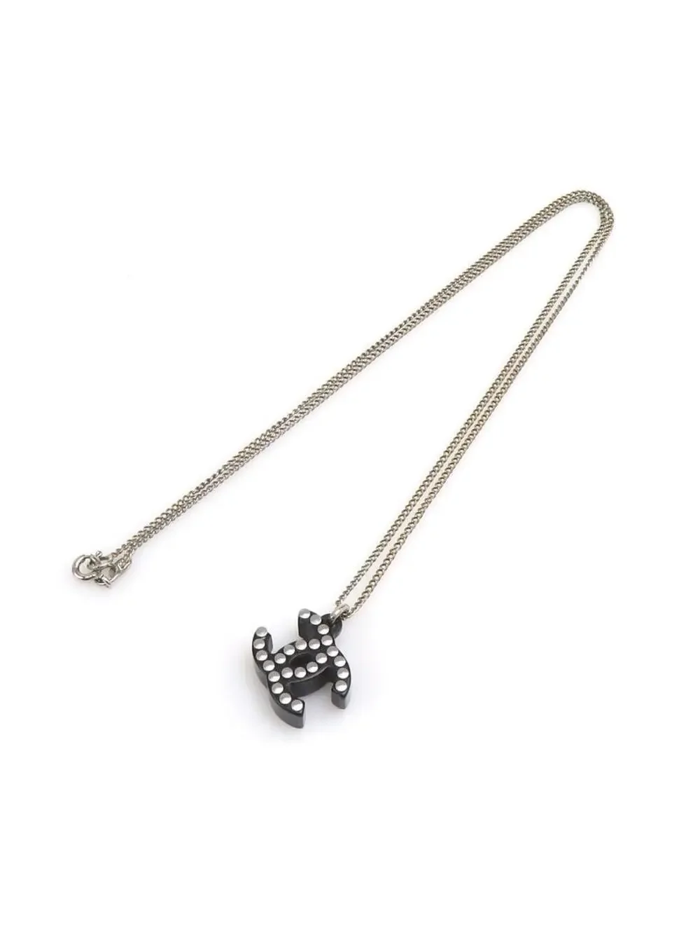 Auth Chanel Cc Logo Necklace #302987C37B
